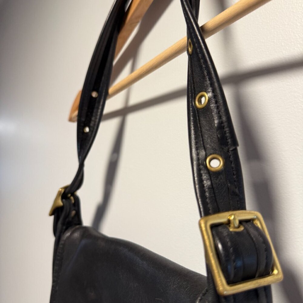 Vintage Coach Bag Black Leather - Picture 2 of 16